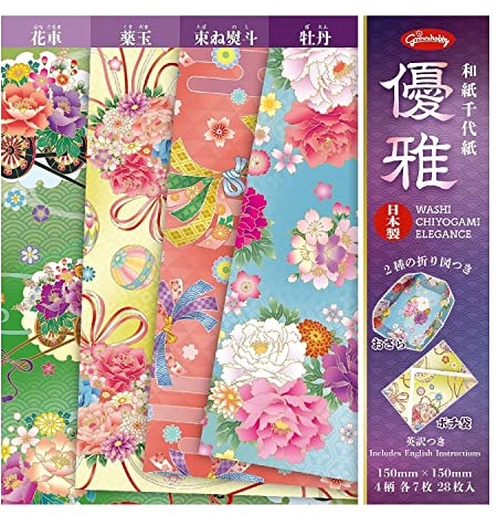 Showa Notebook, Grim Hobby, Origami, Washi Chiyo Paper, Elegant, Pack of 5, 232096 x 5