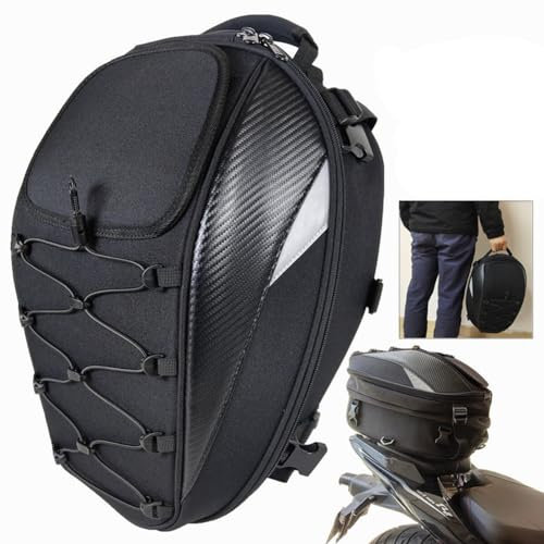 BIGFOX Bolsa Asiento Moto - de Equipaje Impermeable para Asiento de Motocicleta, Doble Uso Bolsa para Casco Capacidad 10-14L para Motocicleta