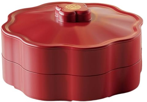 sodeber Dispensador de caramelos de 5 compartimentos, elegante caja de almacenamiento de frutos secos con tapa, soporte para frutas secas, bandeja para servir aperitivos