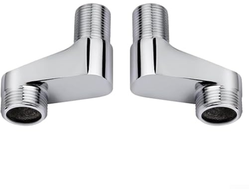 Drivstraw Duscharmaturen Adapter 2er Set, S-Anschluss verstellbar 75mm bis 225mm, massives Messing mit Verchromung für Badrenovierungen, kompatibel mit Ecke