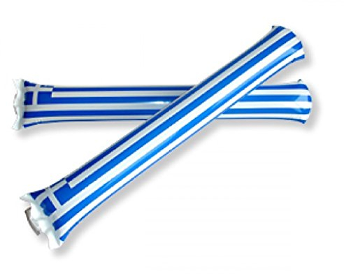 1 Paar (2 Stück) Airsticks / Klatschstangen / Lärmschläger GRIECHENLAND (Lärm-Schläger - Applaus-Schlauch - Bäng Bäng / BängBäng - Pong Pong / PongPong)
