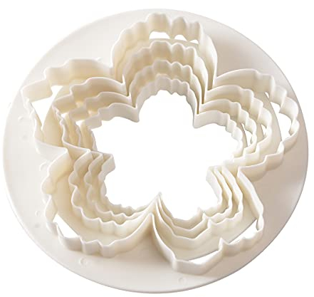 SPHTOEO Cake Decorating Peony Petals Flower Molds, 4Pcs Fondant Cutters Set Sugarcraft Modeling Tools Kit for Kitchen, Baking, Halloween & Christmas