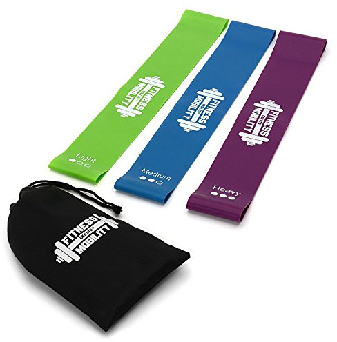 CKB Ltd Juego de 3 bandas de resistencia para ejercicios, cerradas y elásticas para tobillo y pierna látex natural ideales para ejercicios de glúteos fisioterapia pilates yoga movilidad y fuerza