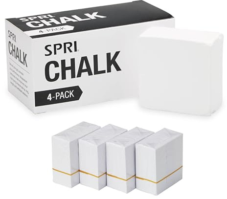 SPRI Chalk Block, 2oz. (4 Pack) for Gymnastics, Rock Climbing, Bouldering, Weight-Lifting,