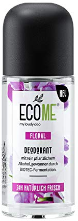 ECOME my lovely Deo Roll-On Floral 6 x 50 ml, veganer Deo Roller, auch für empfindliche Haut, 24 h natürliche Frische, ohne Aluminium-Salze, eco-friendly, Made in EU, 6er Pack