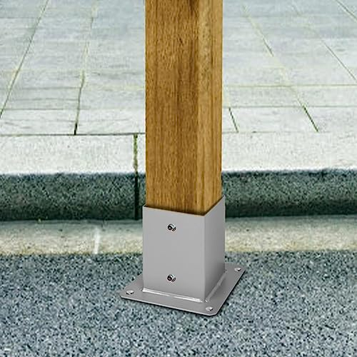Pfostenträger Aufschraubhülse Quadratischer Pfostensockel Holz Auf Beton, Zaunpfostenanker Für Pergola, Gartenlaube, Hof Und Gartenzaun, Edelstahl Verandapfostenhalterung Mit Beschlägen ( Size : 2.4x2