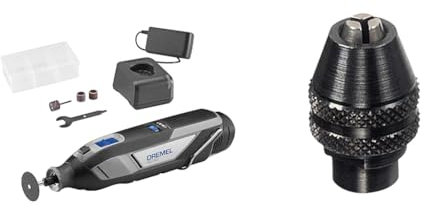 Dremel 8240 Outil Rotatif Sans Fil, Batterie Lithium-Ion 12V 2Ah - Multifonction & 4486 Mandrin Universel Autoserrant de 0,8mm à 3,2mm