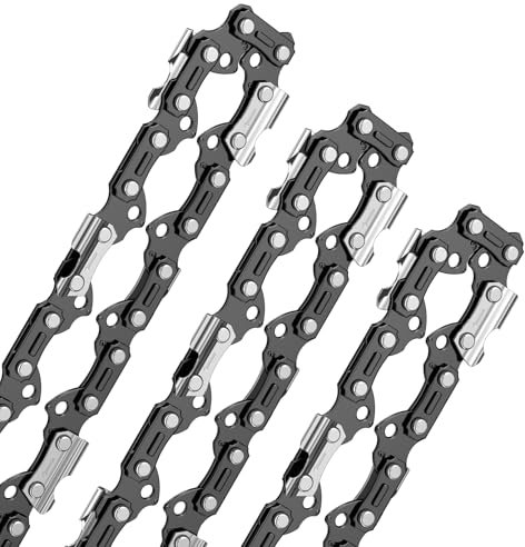 Aicoya Pack de 3 Cadenas de Motosierra 3/8LP para Espadas de 30 cm 44 Eslabones, 1.3mm Cadena de bajo retroceso 050