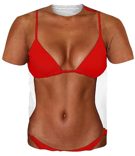 T-shirt pour hommes musclés drôles avec impression 3D Hauts Costume de musculation en bikini Impression du corps en maillot de bain imprimé pour hommes et femmes Grandes tailles T-shirts imprimés