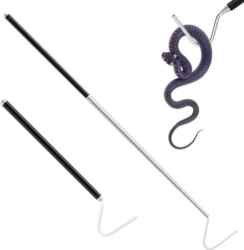 Gancio per serpenti, per serpenti, bastone per serpenti, gancio per serpenti in acciaio inox, resistente, per maneggiare in modo sicuro serpenti e lucertole, leggero e portatile (100 cm), leggero e