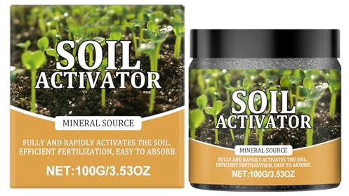 Yonuaret Activador De Suelo Para Plantas - Mejora de Suelo 100g - Abono Activado Para Plantas De Flores Hortalizas Césped Jardinería