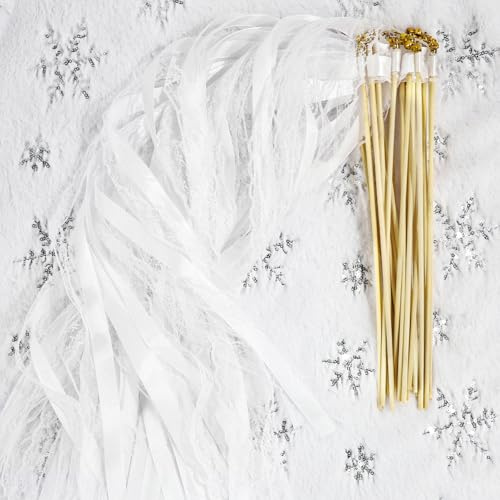 Bacchette Matrimonio con Grandi Campane,Bacchette da Sposa,Riutilizzabile Wedding Wands,Bacchette Nuziali per Decorazioni di Nozze Compleanno Feste (30 Pcs Bianco)