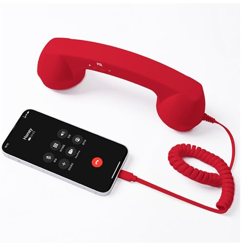 Auricular retro actualizado 2026, receptor de mano estilo teléfono vintage tipo C con micrófono y altavoz, adaptador de teléfono retro para teléfonos móviles, tabletas, llamadas de oficina y hogar