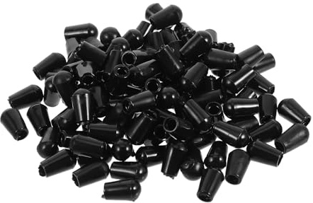 SEWACC Copri Ganci per Grucce in Metallo 35Mm Neri Tappi Terminali in Plastica Resistenti per Appendiabiti 100 Pezzi per Organizzazione Armadio e Protezione Capi