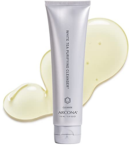 ARCONA White Tea Purifying Water Based Cleanser For Sensitive Skin - Gentle Face Wash For Women - Exfoliating Face Wash, Cranberry, Yucca, Vitamin E, Aloe - Made In The USA - 3.67oz. Made In The USA