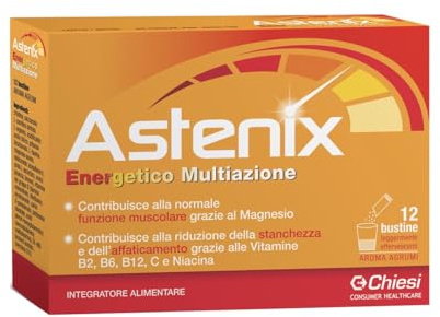 Astenix 12 Buste - Energetico Multiazione – Integratore Alimentare con Creatina, Arginina e Vitamine del Gruppo B