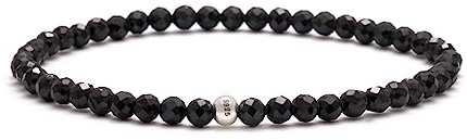 BERGERLIN Turmalin Armband echt mit 925 Sterling Silberperle - facettierte Perlen - Größe S