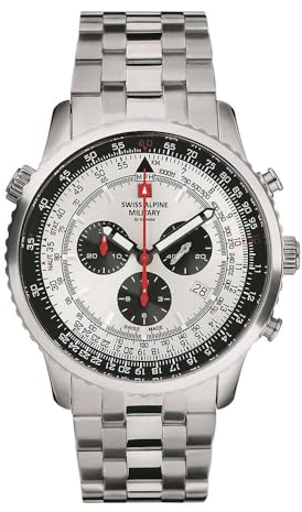 Swiss Alpine Military Herren Uhr Chronograph Analog Quarz 7078.9132SAM Edelstahl