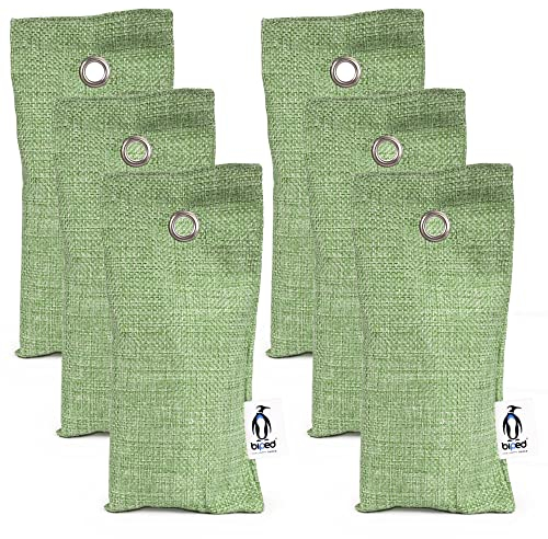 biped FRESH! Schuhkissen mit Bambus Aktivkohle gegen Fußgeruch - Natürlicher Schuhtrockner - Geruchsentferner für unangenehm riechende Schuhe und Sporttaschen z2811(6 Stück,grün)