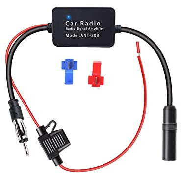 Vecys FM/AM DAB DAB+ Auto Antenne Signalverstärker Booster DIN Weiblich zu DIN Männlich Adapter 12V Digital Radio Antenne Splitter Antenne Verstärker für Audio Stereo Digital Autoradio