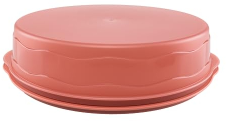 Tupperware Junge Welle Kuchenform rund Altrosa Kuchen Form Tortenbehälter Torty (inkl. Ausstecher Gelb), Lachs