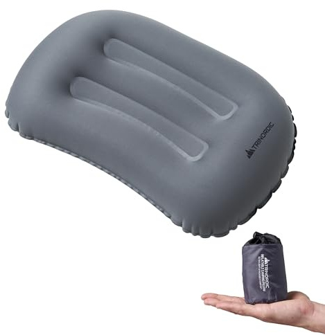 Trinordic Ultralight Inflatable Camping Pillow – Extra Soft Cover & Adjustable Valve – Comfortable and Compact Travel Pillow– Camping Equipment for Outdoor Adventure, Hiking, Backpacking & Bikepacking