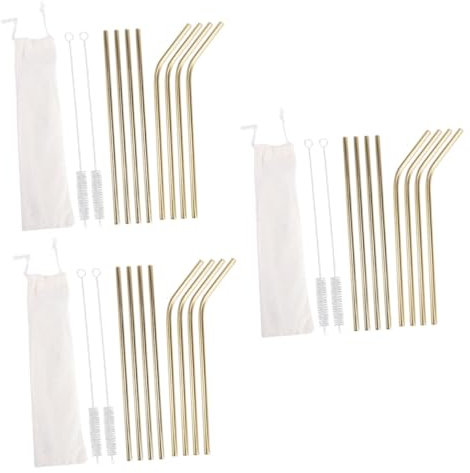 PRETYZOOM 33 Stk Gebogene Strohhalme Reisezubehör Trinkhalme Wiederverwendbarer Strohhalm Wiederverwendbare Strohhalme Wiederverwendbares Stroh Strohhalme Aus Edelstahl Metall