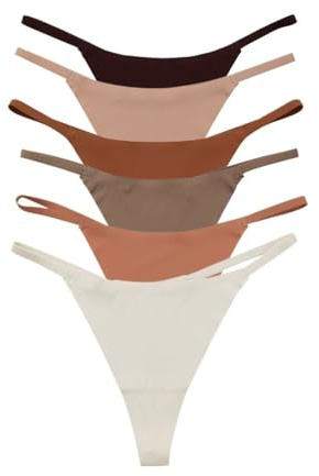 ZISTRCBAO Infradito da Donna Intimo Perizoma in Seta Ghiaccio Senza Cuciture - Confezione Multipla di Comode Mutandine No Show, T-String in Cotone Sportivo per Yoga da Donna,Multicolore,S
