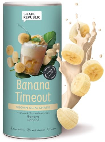 SHAPE REPUBLIC Banane - Abnehm Shake vegan - Proteinreich - Enthält 24 Vitamine & Mineralstoffe - Diät Shakes zum Abnehmen