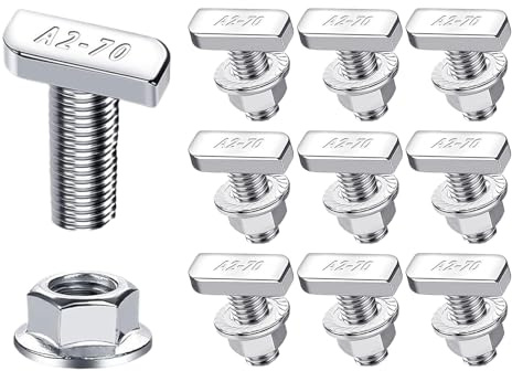 T-Slot Viti A Testa Martellata - 13x9x3cm Vite A Testa A T Per Binari | Bulloni A Tessta Martello Con Dado | Dadi A T E Bulloni | Bullone Resistente Per Viti Ed Elementi Di Fissaggio Banc Da Lavoro