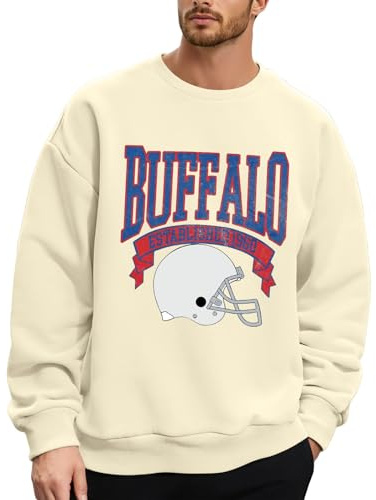 Generisch Sudadera para hombre con diseño retro de fútbol americano, Style_s01 Beige, XL