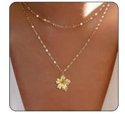 Dermalyx Blume Halsband, boho, Hawaii, blomhalsband, blomhänge, halsband, guldkedja med plommonhänge, sommar, smycken, gåva