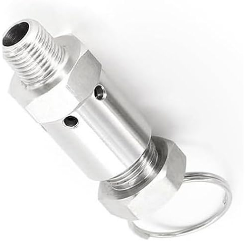 1 st fjädertrycksventil i 304 rostfritt stål - 1/4 tum, 0,5-10 bar for gaskompressorer och tryckkokare(6 10Bar Adjustable)