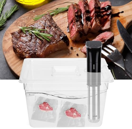 Alomejor 11,71L Vakuumbehållare med Kalibreringsmärken och Lock - Högtemperaturbeständig Matklassad PC för Sous Vide-matlagning