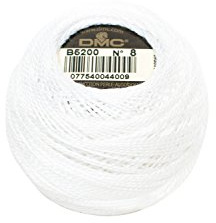 DMC 116 8-B5200 Pearl Cotton Thread Balls, Snow White, Size 8