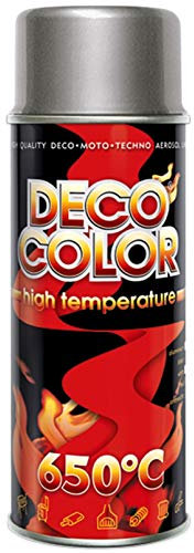 DECO COLOR HEAT RESISTANT SPRAY PAINT HIGH TEMPERATURE STOVES EXHAUSTS BBQ VHT XHT (silver)