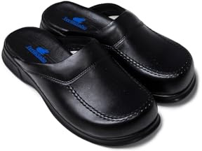 Terlik Sabo Classic ST068 Zuecos de Cuero Mules Zapatillas Zapatos Sabot, Hombre, Negro, EU 45