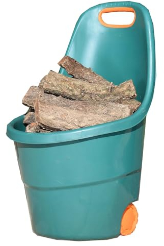 Carrito Garden Multiusos 68 Litros- Carrito de Polipropileno con Ruedas para Leña, Jardinería y Herramientas.