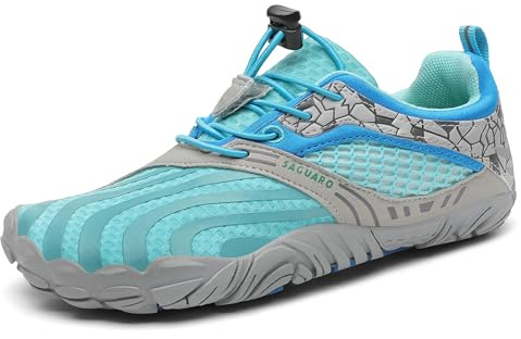 SAGUARO Bambini Barefoot Shoes Ragazze Ragazzi Scarpe Sportive Barefoot Antiscivolo Scarpe Bambini Minimaliste Scarpette de Trail Running Blu,Gr.33