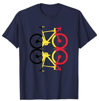 Cadeau de course de vélo Belgique avec drapeau belge T-Shirt
