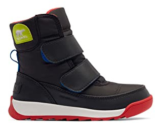Sorel Whitney 2 Strap Waterproof Unisex Kids Winter Boots, Grey Jet X Poppy Red, 6 UK