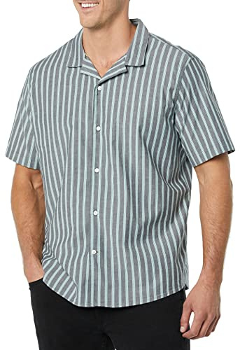 Amazon Essentials Camicia Estiva in Cotone a Maniche Corte Stile Resort Colletto con Bottoni Uomo