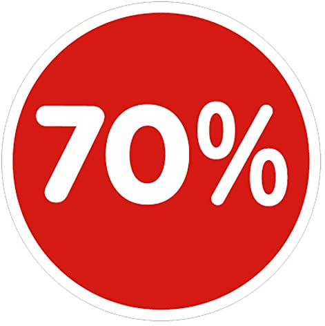 Deco Woerner Rabatt-Hinweis Saleaktion Sale Reduzierung Fenster-Ankleber rund 70% 33 cm Ø