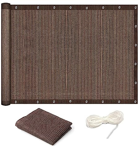 Sun Shade Segel 4 x 5 m Odporny na warunki atmosferyczne Trwały Idealny Segelskydd i HDPE som andas med 4 rep för Outdoor Garden Patio Yard Party, Brun
