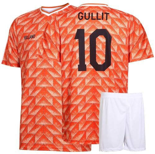 EK 88 Fotbollströja Gullit - Nederländska landslaget - Orange - Barn och Vuxna - Pojkar - Fotbollsutrustning - Fotbollspresenter - Sport-T-shirt - Sportkläder - Storlek 152