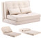 COMHOMA Sofa Couch Schlafcouch Klein Bed 2er Mini Bettsofa 6-Stufig Verstellbare Rückenlehne, Wohnzimmer, Schlafzimmer und Camping, Beige