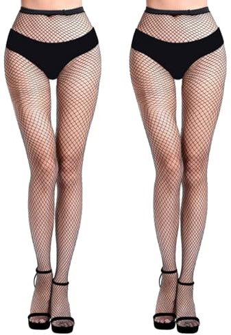 Lot de 2 Collant Resille Noir,Bas Resille,Collants Résille Noirs Pour Halloween,Paillettes,Pour Femme et Enfant,Accessoires Pêche Danse,Gants Résille