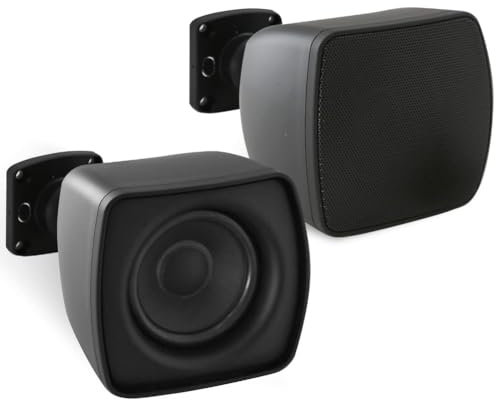 KIT Set pour Pyle PD4STP 2 Mini Enceintes Satellites passives Noires, 10 Watts rms et 30 Watts Max, 8 ohm, pour système Home cinéma, Maison, conférences, hôtels, Restaurants, en Paire