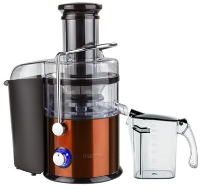 GEEPAS 800W Juice Extractor Centrifugal Juicer | Stainless Steel Juicer for Whole Fruit & Vegetable | Overheat Protection, 1L Juice Container, 2.2L Pomace Collector | 75MM Wide Mouth 2 Speed & Pulse