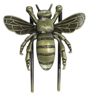 Durlo Cartella portadocumenti vintage in metallo con clip a forma di ape, per scrivere a mani libere, per amanti dei libri, lettori e scrittori, ornamento a forma di ape.